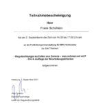 AVUS Zertifikat für Verkehrspsychologe Frank Schühlein